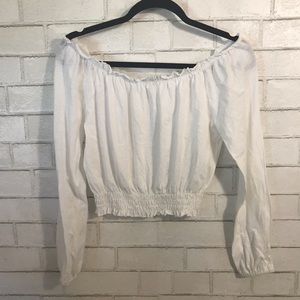 Off shoulder white top by PacSun